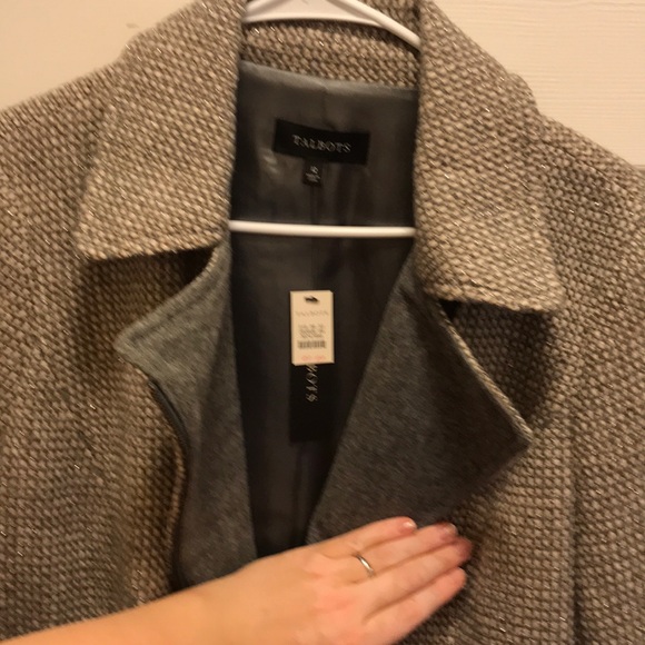 Grey tweed motorcycle jacket Talbots 12 - Picture 4 of 9